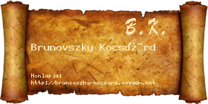 Brunovszky Kocsárd névjegykártya